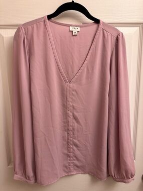 J. Crew Lilac V-Neck Long-Sleeve Blouse
